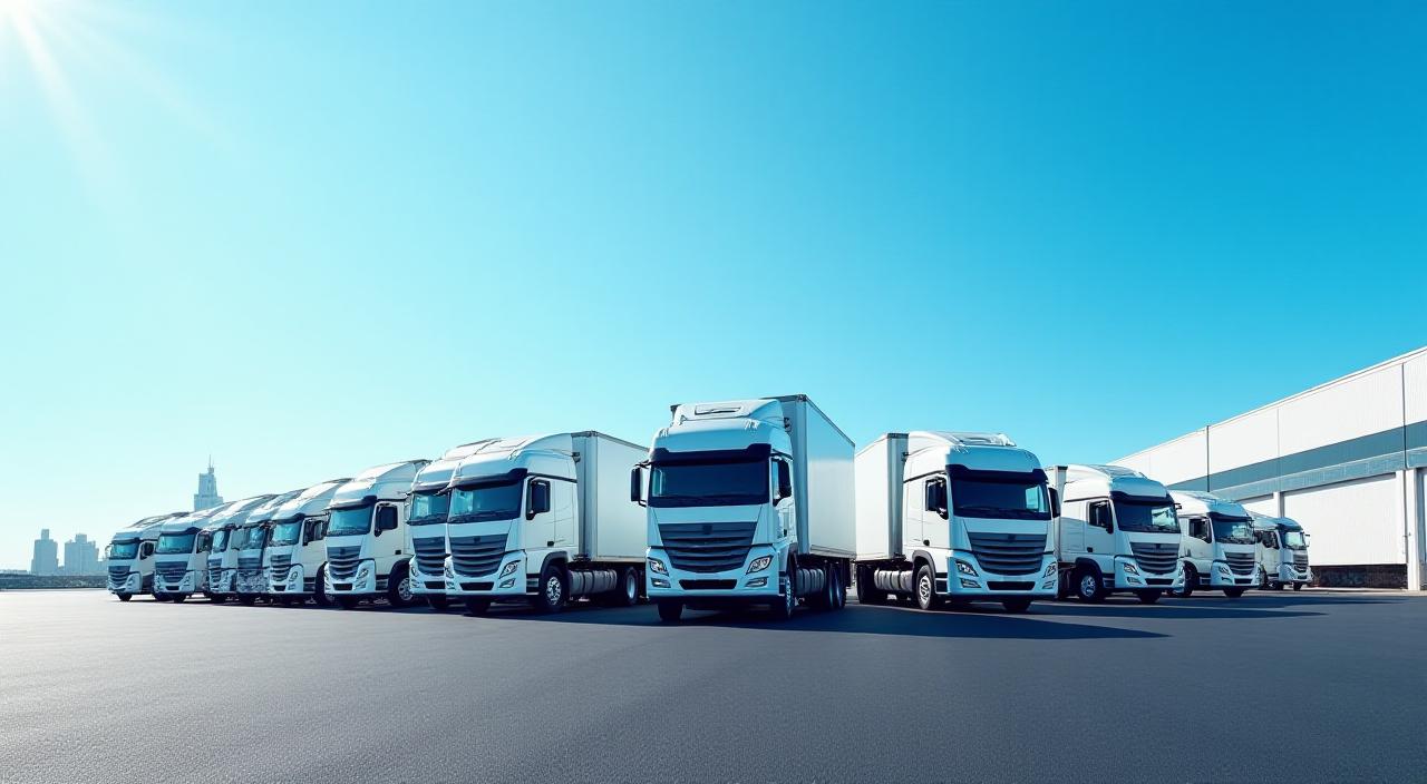 Lineup of modern WJC Supply Chain Strategies, LLC semi-trucks